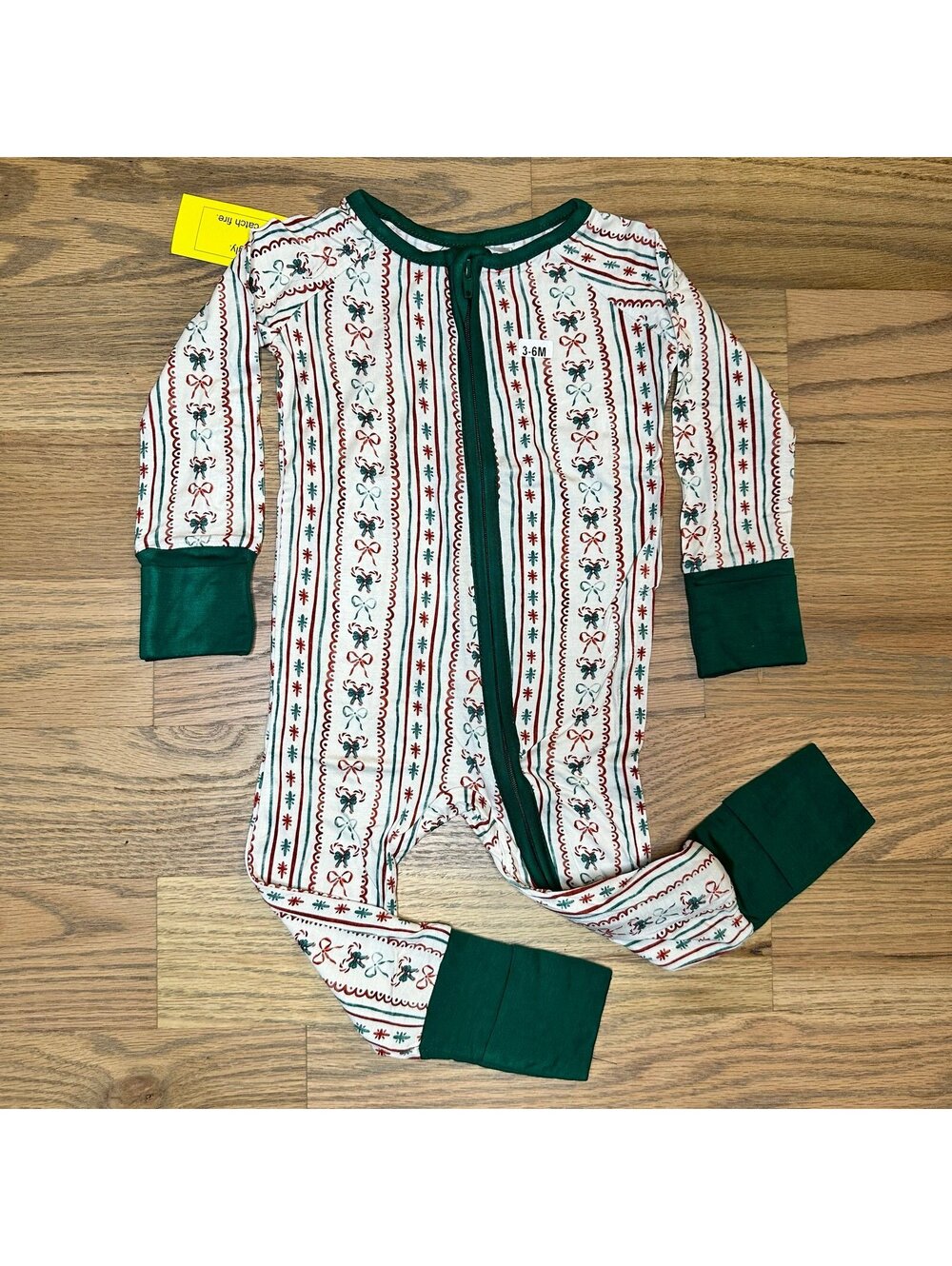 NWT Vintage Christmas Candy Canes Convertible Bamboo Two-Way Zippy Sz 3-6 Months